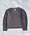 Pulover dama DKNY Donna Karan New York designer gri flanel marimea M
