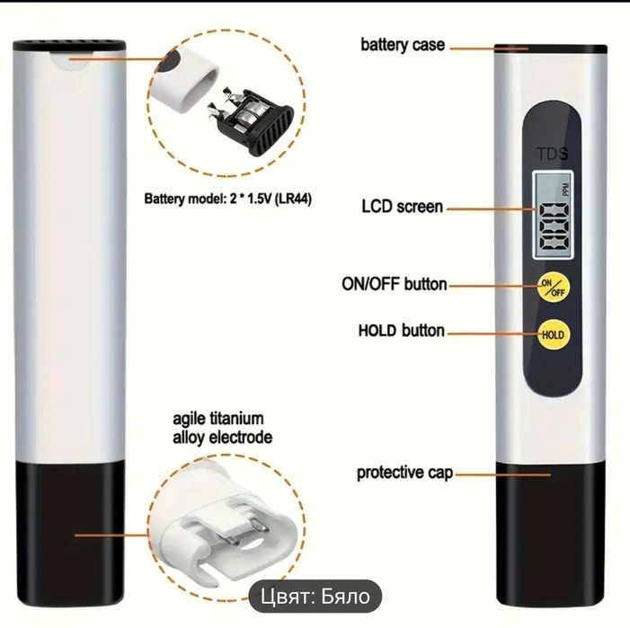 Нов Тестер за измерване на качеството на водата TDS, с LCD екран