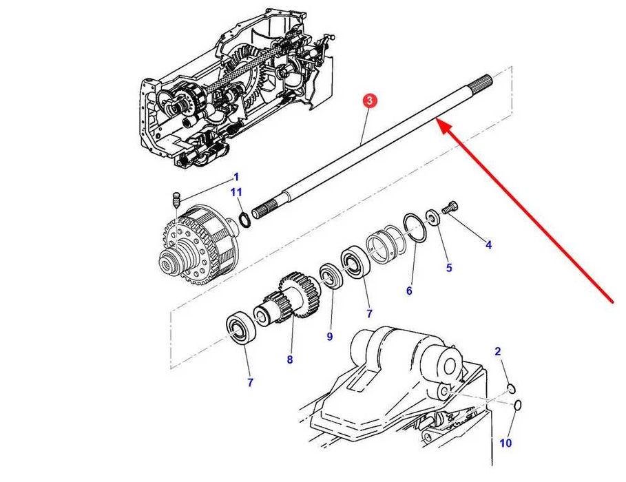 Ax priza tractoare Massey Ferguson 5445 - cod 4301614M1