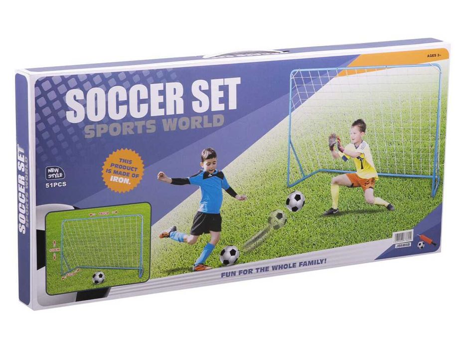 Металлические футбольные ворота (ворота 63 х 182 х 122 см. + мяч)