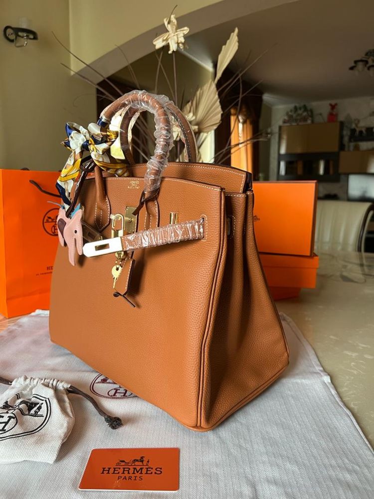 Geanta Hermes Birkin 35cm Maro Piele naturala