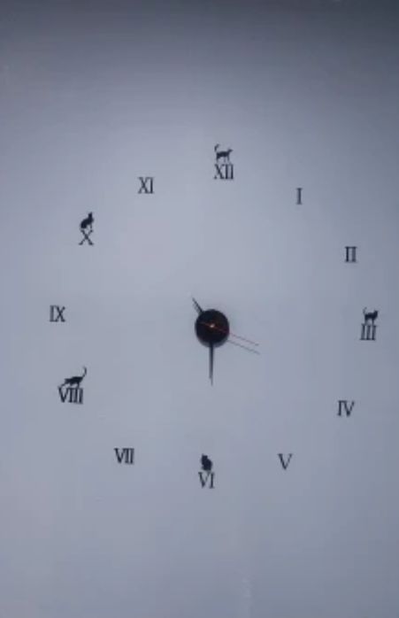 3D стенен часовник Котки