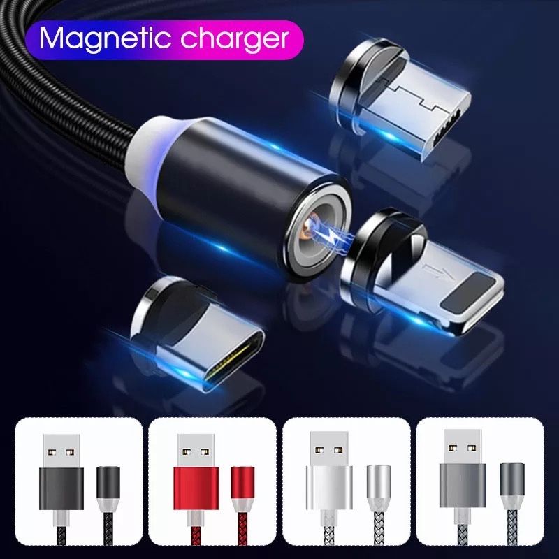 Cablu Magnetic cu 3 Iesiri Lightening / Type C / Mini Usb
