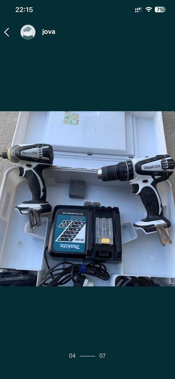 Makita Dlx2012mwx Black & White Cordless Twin Pack 18 Volt