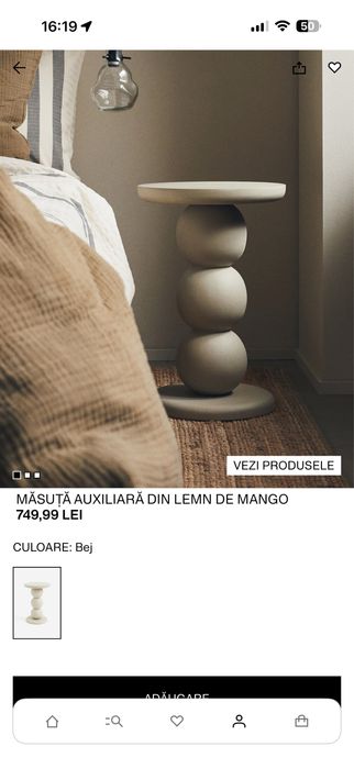 Noptiere lemn mango h&m