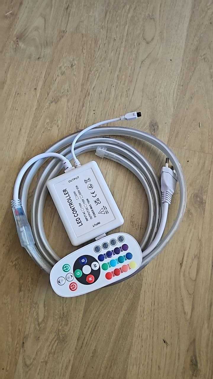 Комплект от 4 RGB лед ленти с едно дистанционно. RGB