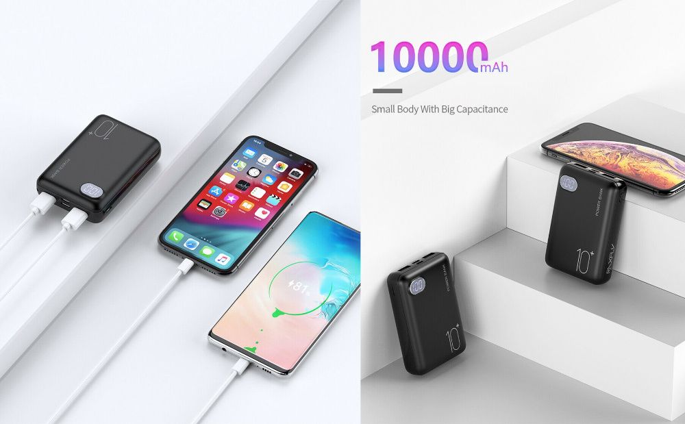 Baterie Externa 10000mah + 2 porturi USB + display. Noua!