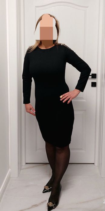Rochie elegantă Poema bumbac cu ștrasuri