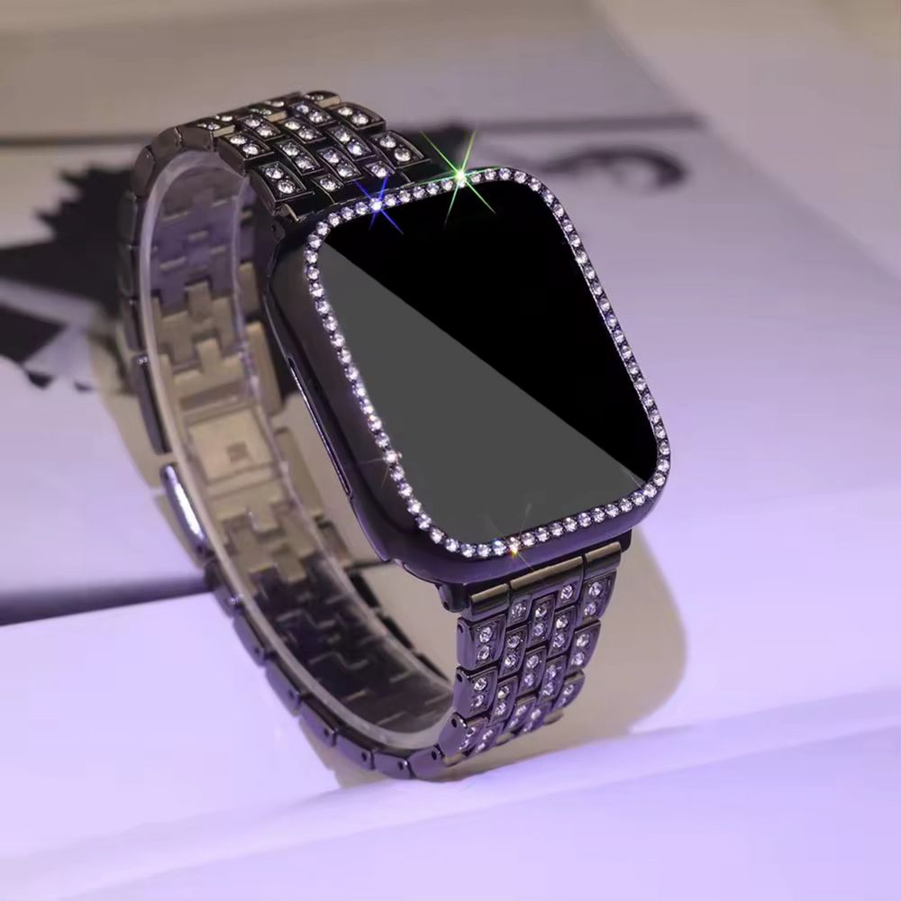 Стоманена каишка с камъчета за Apple Watch ULTRA/SE/10/9/8/7/6/5
