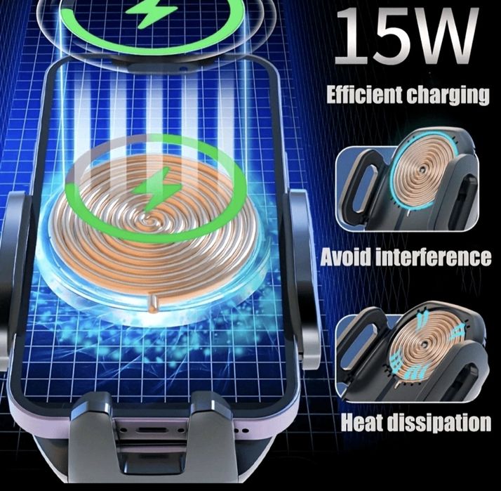 Автоматична стойка за автомобил за бързо зареждане 15W
