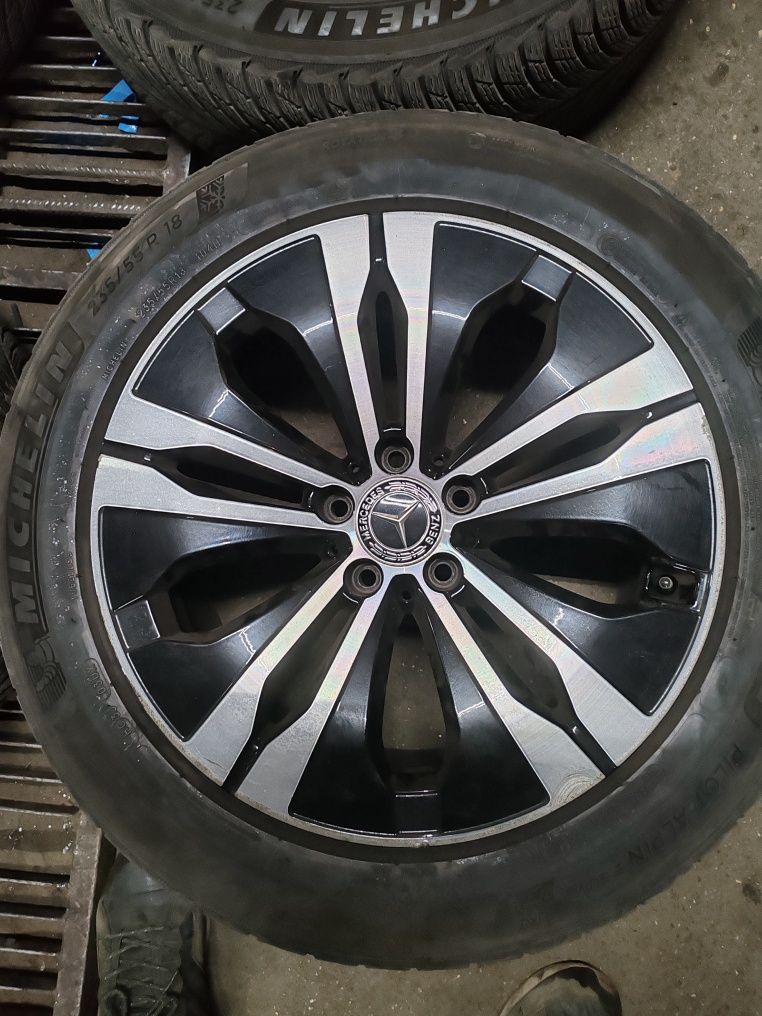 4 jante aliaj 18 inch originale Mercedes cu anvelope all sezon Micheli