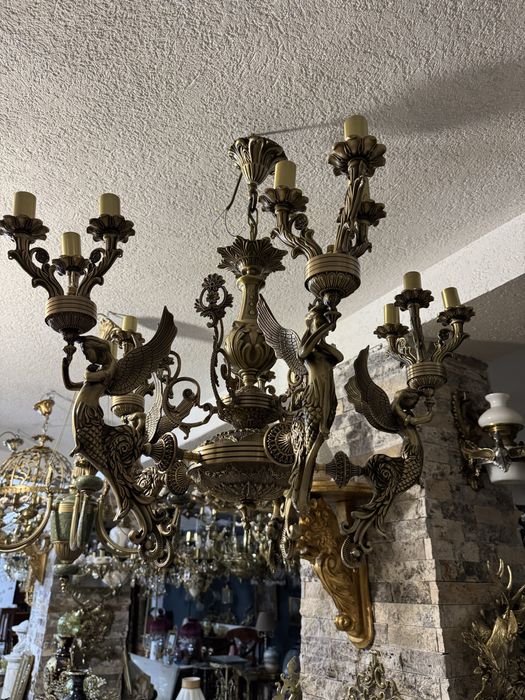 Candelabru- bronz masiv- nuanta nisipiu