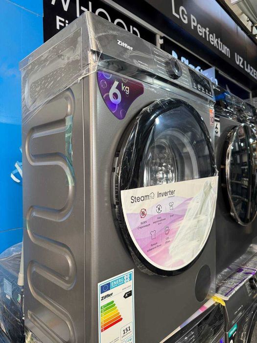 Стиральная машина Ziffler 6кг BWM6-A1SDG  Inverter Steam A+++