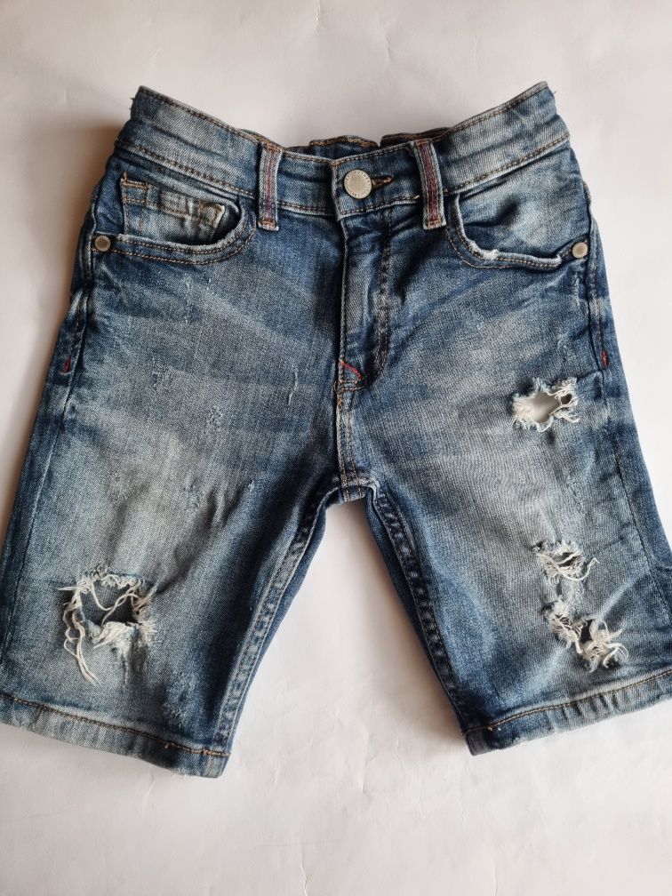 Детски къси дънки Next & риза с къс ръкав H&M, 122 см.