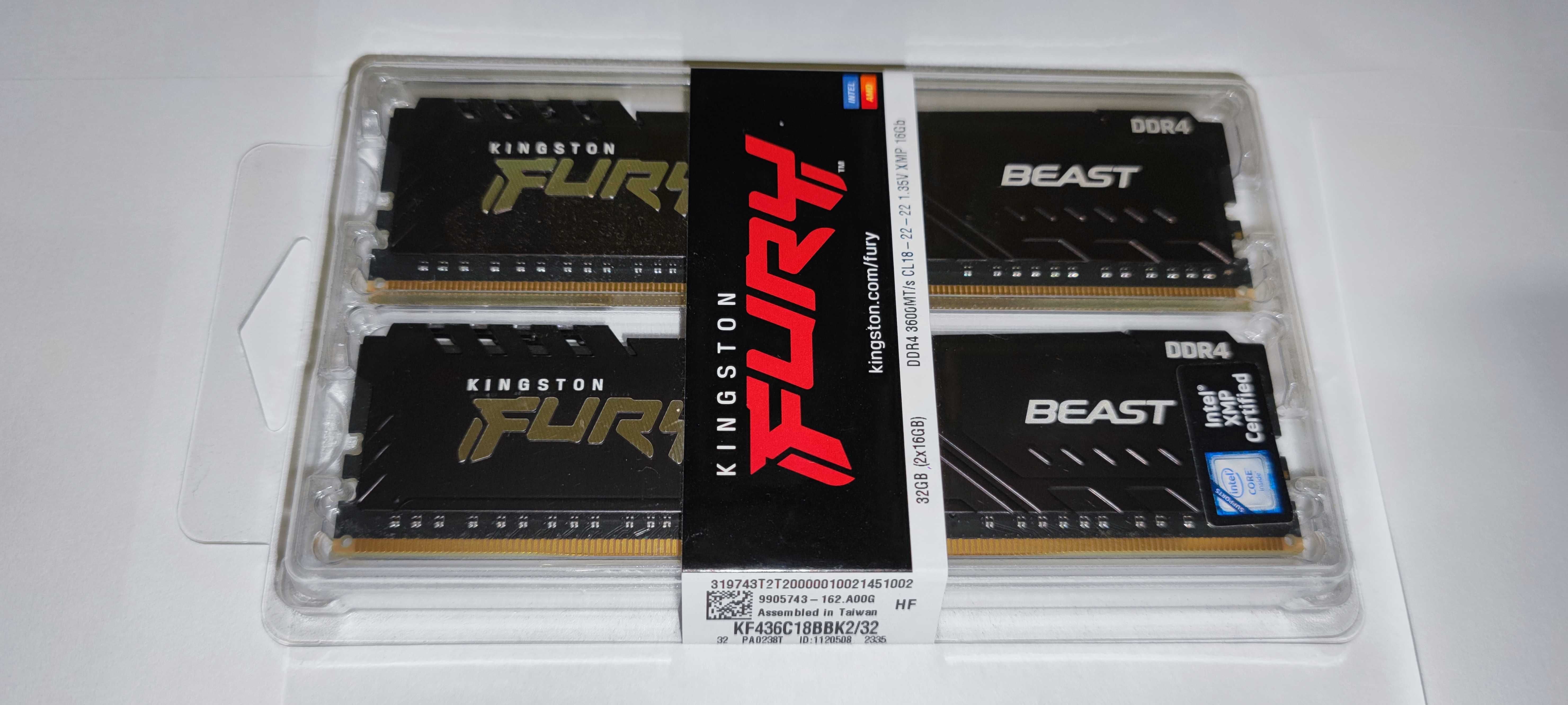 Memorie Kingston FURY Beast 32GB DDR4 3600MHz CL18 Dual Channel Kit