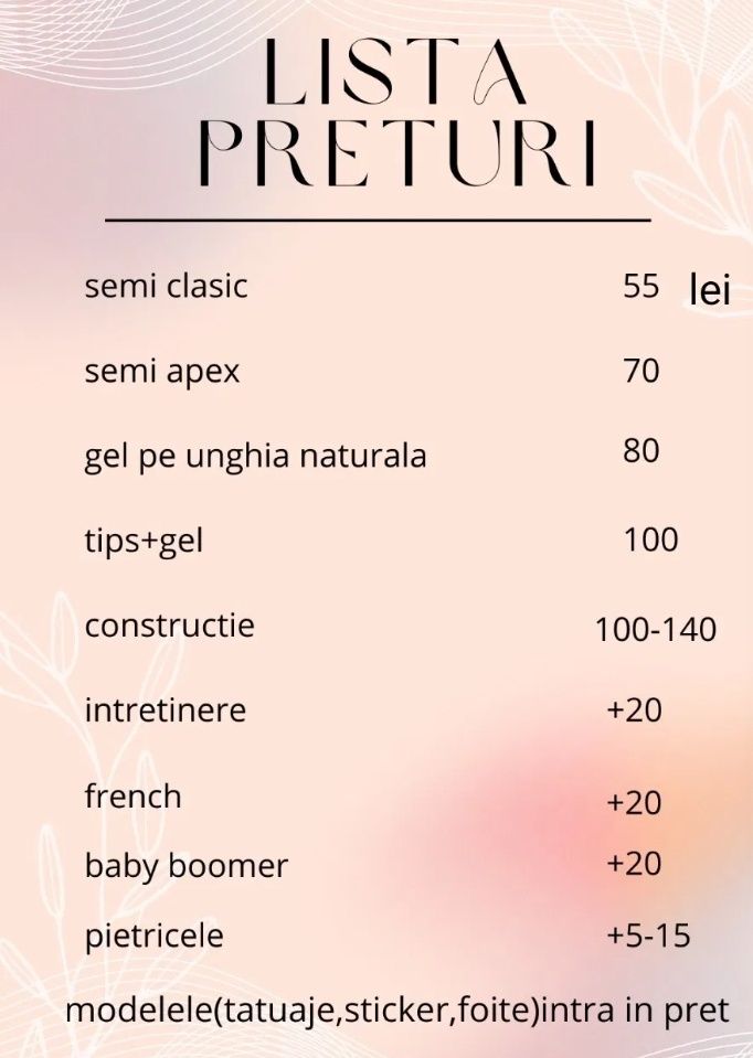 Unghii false cu gel 80 Întreținere 100 Constructie