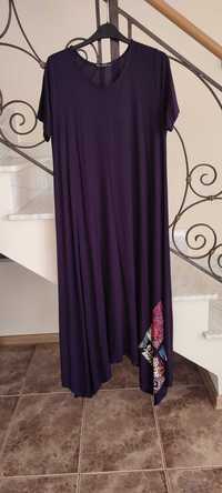 Rochie lungă,mov, elegantă,material mulabil,mărimea 46