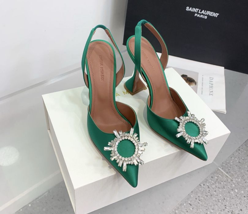 Pantofi Amina Muaddi piele pe comanda