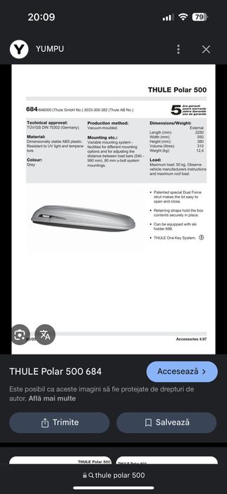 Cutie THUlLE Polar 500 (volum 310 l)