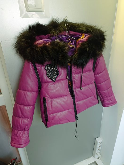 Детско есенно - зимно яке с естествен пух