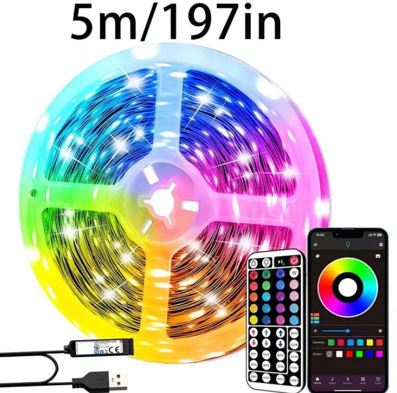 5 метра USB лед лента с дистанционно и блутут