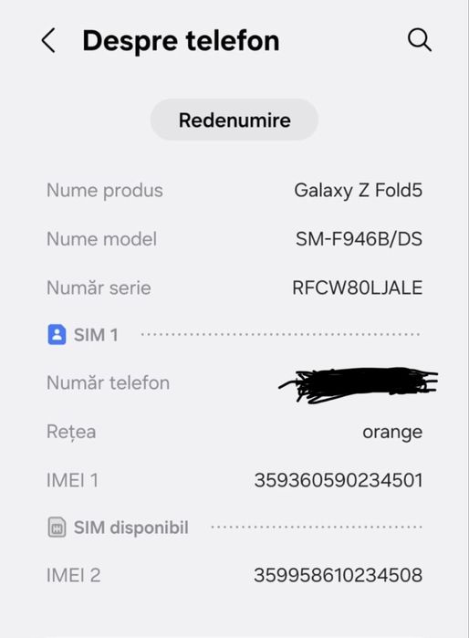 Samsung Galaxy Z Fold 5 Black, 1Tera