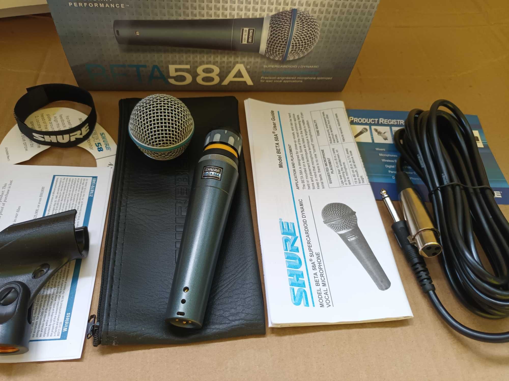 Microfon cu fir vocal supercardioid Shure Beta 58A * Microfon voce