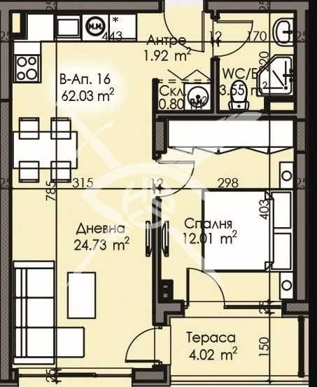 Тристаен апартамент в Изгрев 919-26972