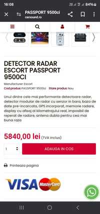 Detector RADAR ESCORT 9500CI