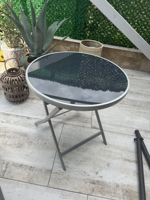 Masa de terasa din sticla pliabila utilizate putin