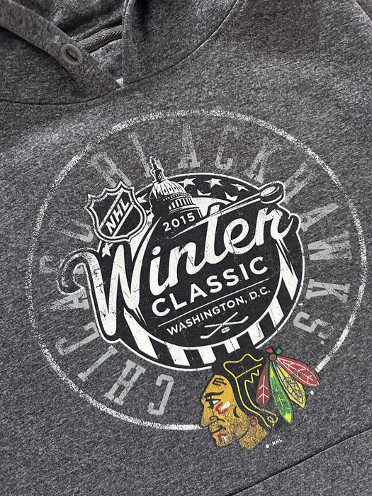 Hanorac Bluza MAJESTIC NHL Chicago Blackhawks Gri Barbati | Marime L