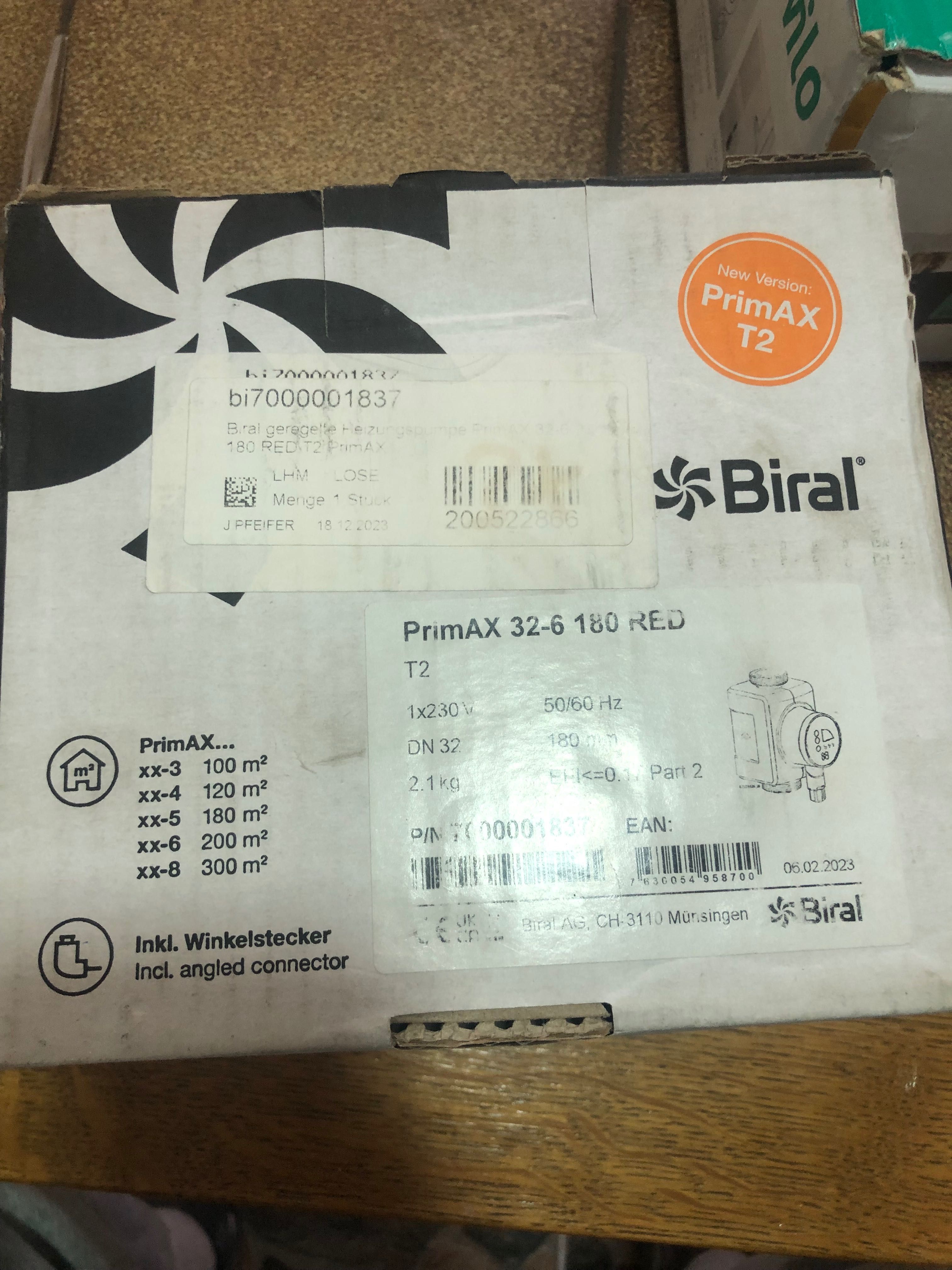 Biral Primax 32-6 180 RED помпа за парно