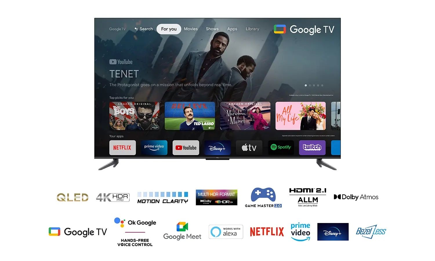 TCL QLED 4K 125cm Smart TV Google TV