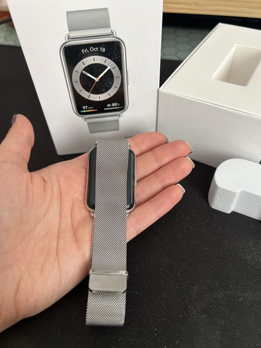 Ceas smartwatch Huawei Watch Fit 2 Silver Frost Milanese Strap