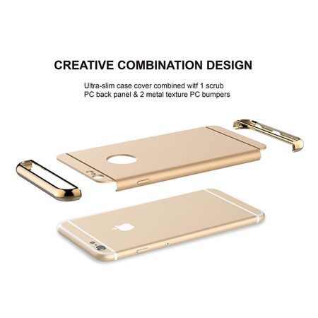 Husa Apple iPhone SE2, Elegance Luxury 3in1 Auriu
