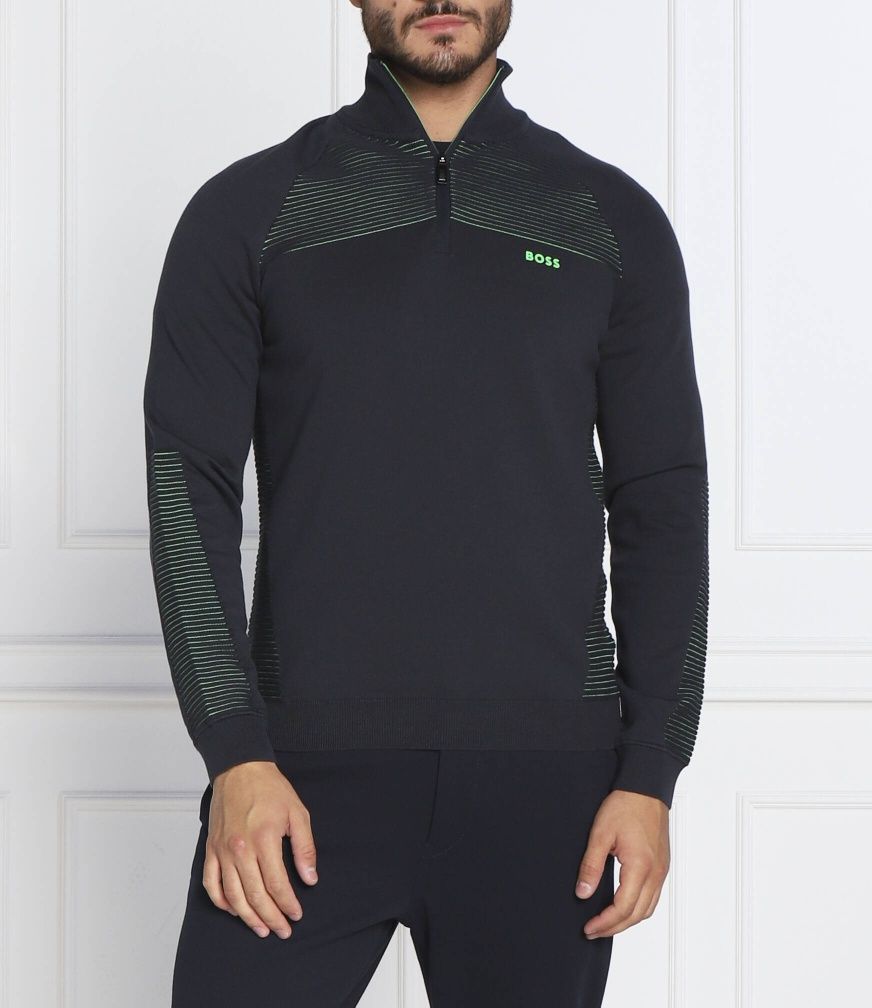 Мъжки пуловер BOSS Green Organic Cotton Zandi Half Zip