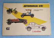 Automobilul ieri,Carte joc de decupat și asamblat,vechi JECO, comunism