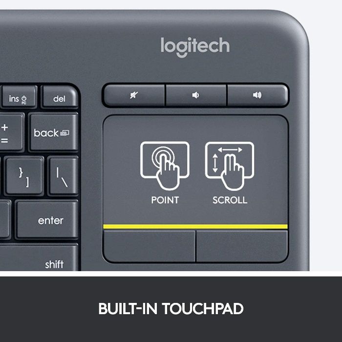 Беспроводная клавиатура с сенсорной панелью Logitech Wireless K400