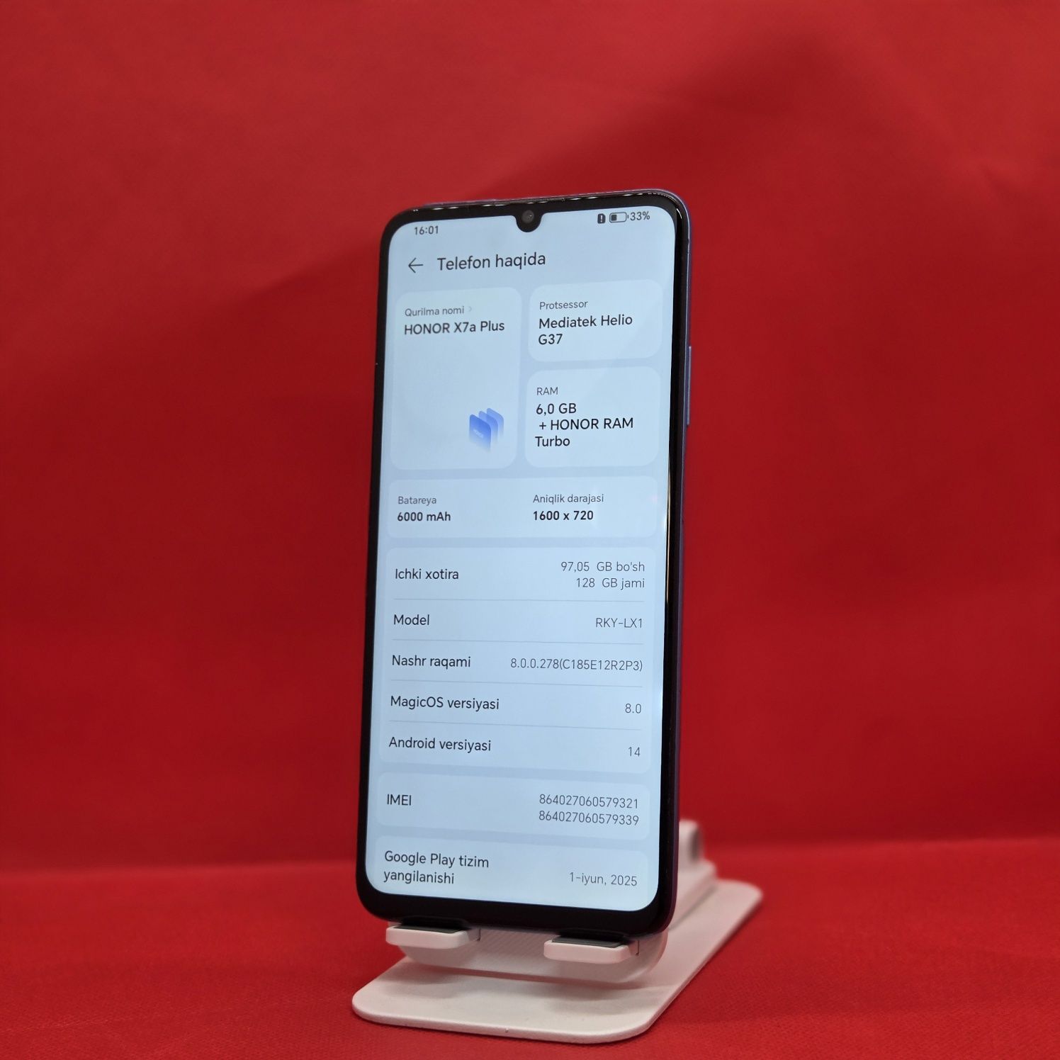 Honor X7a pulus sotiladi dastavka hizmati bor 24/7