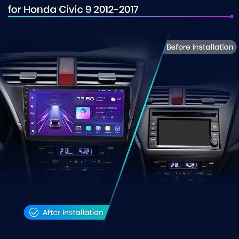 Navigatie Dedicata Honda Civic (2011-2017), 9Inch, Bluetooth,Carplay