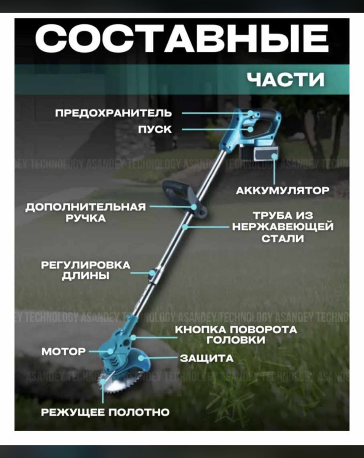 Триммер газона косилка