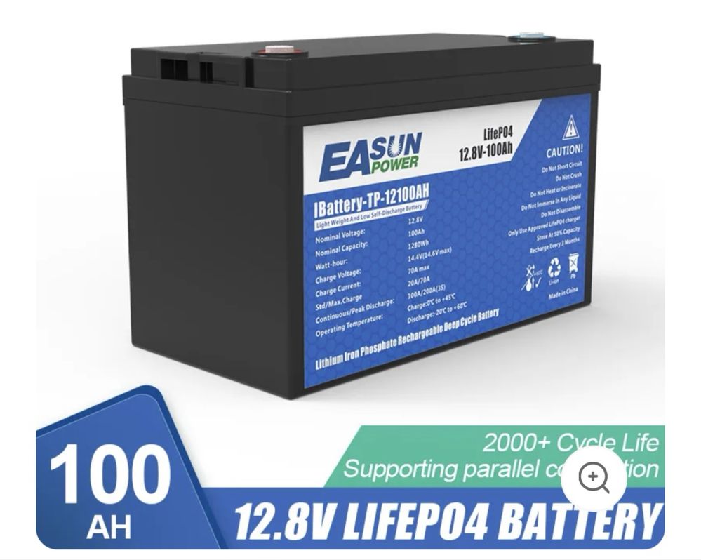 Нова 12V 100ah EAsun литиева желязо фосфатна батерия LiFePo4