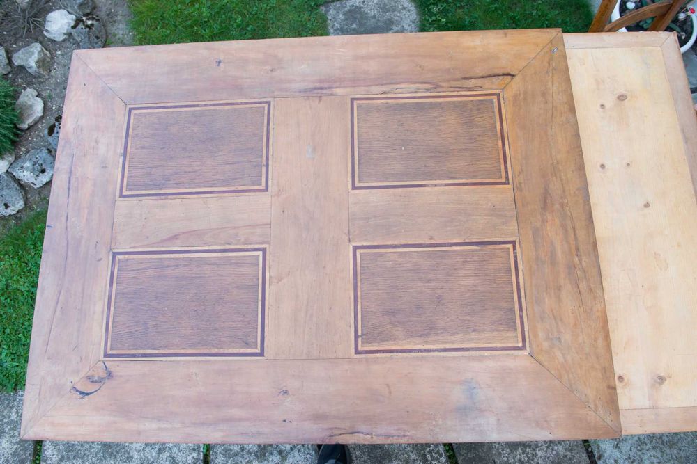 Masă din lemn extensibilă 8 persoane cu șase scaune