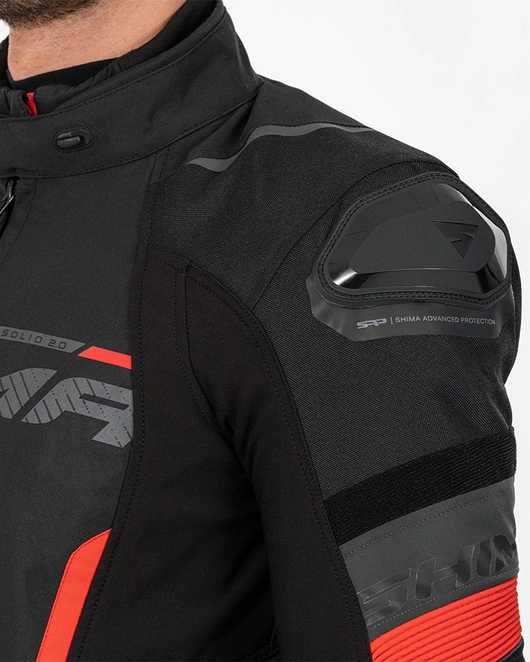 Текстилно мото яке SHIMA SOLID 2.0 RED,протектори,вентилация, подплата