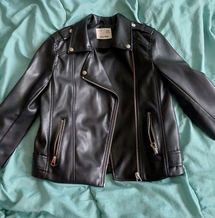 Кожено яке Zara и дънки Tom Tailor - лот за ръст 140( 10год.)