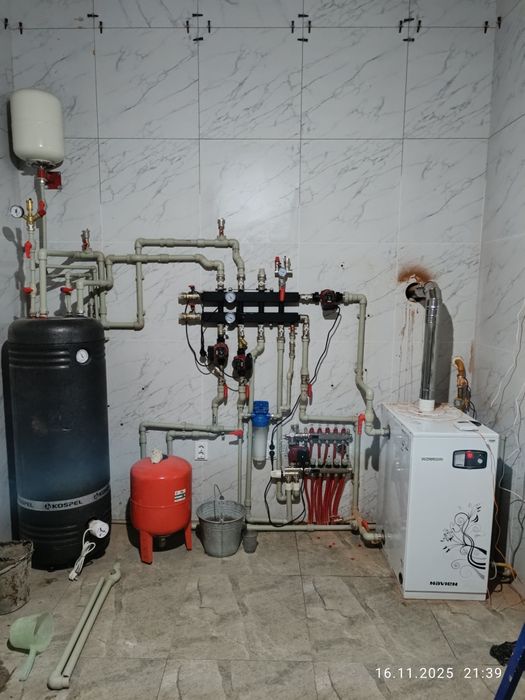 Сантехник тепло пол котёл қосу система жуу