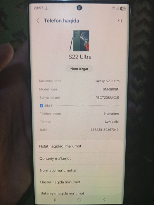 Samsung S 22 ultra 512/12 Midnight Blue