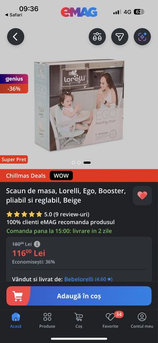 Scaunul de masa EGO, scaun bebelusi, scaun bebe, masa bebe