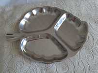 platou/farfurie mare de inox in forma de frunza superb