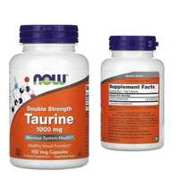 Таурин двойной силы 1000 mg 100капс NOW Taurine, из Америки